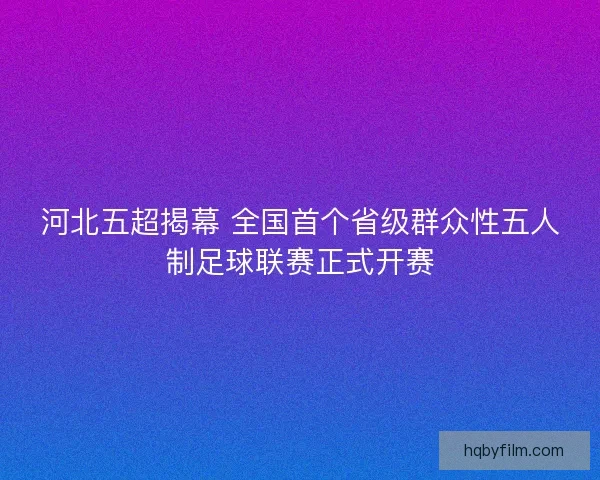 河北五超揭幕 全国首个省级群众性五人制足球联赛正式开赛